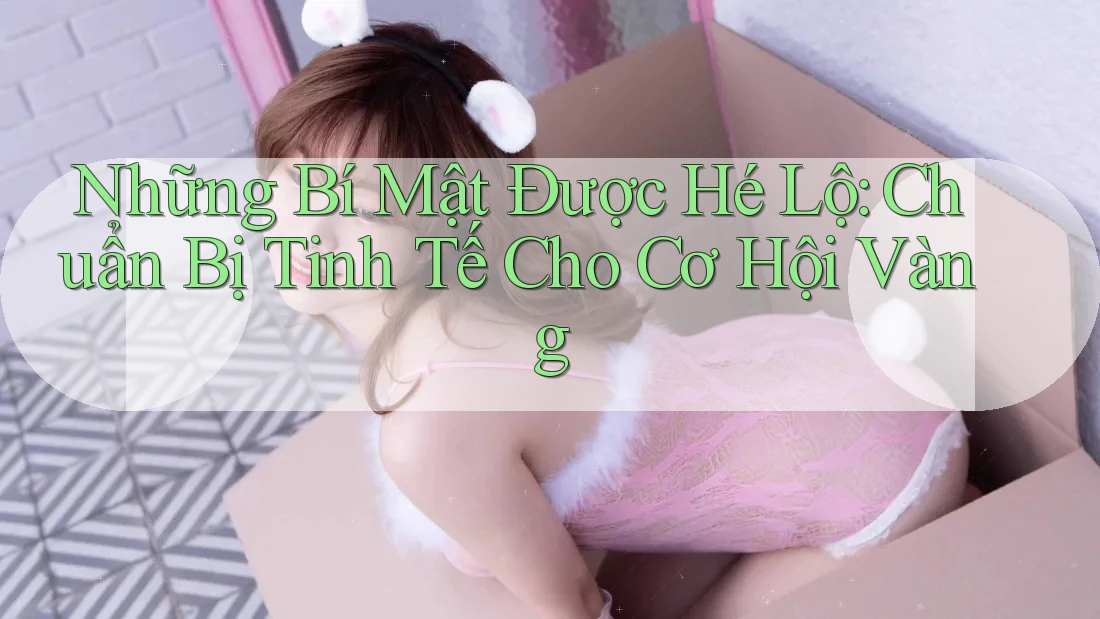 Những Bí Mật Được Hé Lộ: Chuẩn Bị Tinh Tế Cho Cơ Hội Vàng Những Bí Mật Được Hé Lộ: Chuẩn Bị Tinh Tế Cho Cơ Hội Vàng